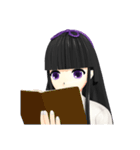 Black Hair Bangs JK Girl 2nd（個別スタンプ：28）