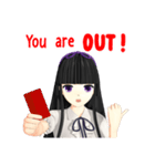 Black Hair Bangs JK Girl 2nd（個別スタンプ：33）