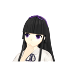 Black Hair Bangs JK Girl 2nd（個別スタンプ：36）