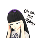 Black Hair Bangs JK Girl 2nd（個別スタンプ：37）