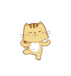 Brown Funny Cat (EN)（個別スタンプ：1）