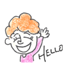 scribbling curly hair girl（個別スタンプ：1）