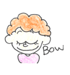 scribbling curly hair girl（個別スタンプ：3）
