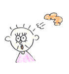 scribbling curly hair girl（個別スタンプ：9）