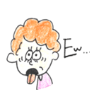 scribbling curly hair girl（個別スタンプ：11）
