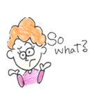scribbling curly hair girl（個別スタンプ：12）