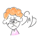 scribbling curly hair girl（個別スタンプ：14）