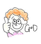 scribbling curly hair girl（個別スタンプ：15）