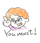 scribbling curly hair girl（個別スタンプ：16）