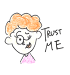 scribbling curly hair girl（個別スタンプ：19）