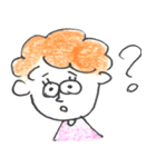 scribbling curly hair girl（個別スタンプ：21）