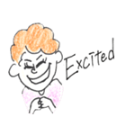 scribbling curly hair girl（個別スタンプ：22）