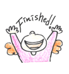 scribbling curly hair girl（個別スタンプ：23）