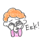 scribbling curly hair girl（個別スタンプ：27）