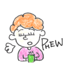 scribbling curly hair girl（個別スタンプ：28）