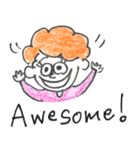 scribbling curly hair girl（個別スタンプ：30）