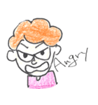 scribbling curly hair girl（個別スタンプ：31）