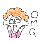 scribbling curly hair girl（個別スタンプ：32）