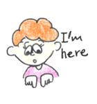 scribbling curly hair girl（個別スタンプ：35）