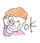 scribbling curly hair girl（個別スタンプ：36）
