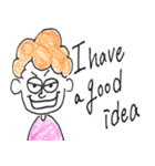 scribbling curly hair girl（個別スタンプ：38）