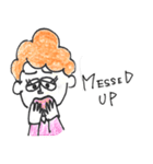 scribbling curly hair girl（個別スタンプ：39）