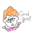 scribbling curly hair girl（個別スタンプ：40）