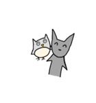 オオカミとフクロウ（個別スタンプ：14）