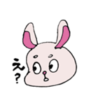眉毛があったりなかったりするうさぎ（個別スタンプ：3）