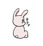 眉毛があったりなかったりするうさぎ（個別スタンプ：6）