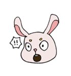 眉毛があったりなかったりするうさぎ（個別スタンプ：10）