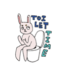 眉毛があったりなかったりするうさぎ（個別スタンプ：11）
