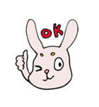 眉毛があったりなかったりするうさぎ（個別スタンプ：18）