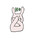 眉毛があったりなかったりするうさぎ（個別スタンプ：19）