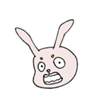 眉毛があったりなかったりするうさぎ（個別スタンプ：24）
