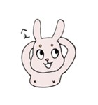 眉毛があったりなかったりするうさぎ（個別スタンプ：26）