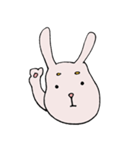 眉毛があったりなかったりするうさぎ（個別スタンプ：28）