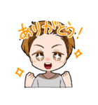 でこ出しヘアスタイルの男の子（個別スタンプ：6）