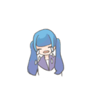 青いツインの女の子スタンプ（個別スタンプ：2）