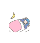 青いツインの女の子スタンプ（個別スタンプ：12）