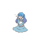 青いツインの女の子スタンプ（個別スタンプ：13）