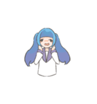青いツインの女の子スタンプ（個別スタンプ：14）