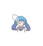 青いツインの女の子スタンプ（個別スタンプ：19）