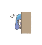 青いツインの女の子スタンプ（個別スタンプ：20）