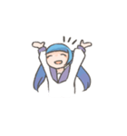 青いツインの女の子スタンプ（個別スタンプ：23）