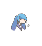 青いツインの女の子スタンプ（個別スタンプ：30）