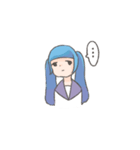 青いツインの女の子スタンプ（個別スタンプ：31）