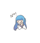 青いツインの女の子スタンプ（個別スタンプ：35）