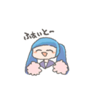 青いツインの女の子スタンプ（個別スタンプ：40）