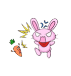 Pink Rabbit ＆ Carrot（個別スタンプ：6）